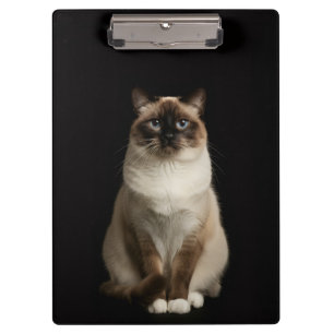 Portapapeles negro 4 Luxe con gato birmano