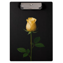 Portapapeles negro 4 Luxe con rosa amarilla ilumin