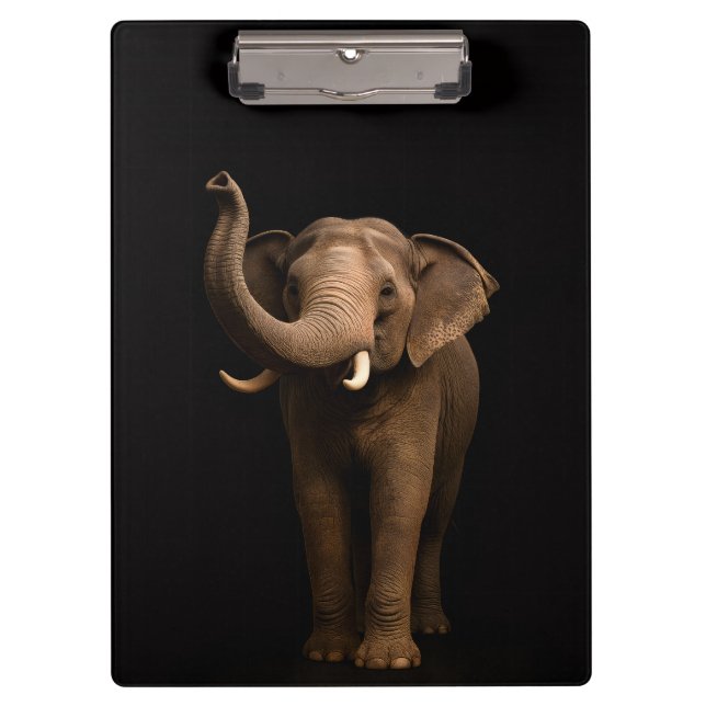Portapapeles negro 4 Luxe, elefante poderoso (Anverso)
