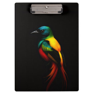 Portapapeles negro 4 Luxe, Pájaro de arcoíris trop