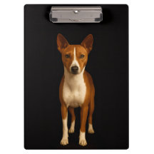 Portapapeles negro 4 Luxe, perro Basenji elegante