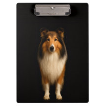 Portapapeles negro 4 Luxe, perro Collie leal