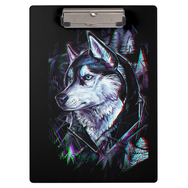 Portapapeles Neon Wolf (Anverso)