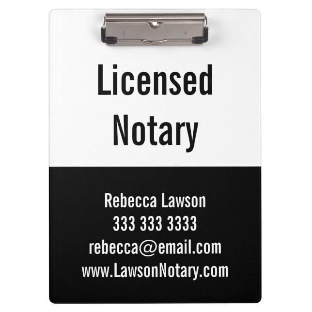 Portapapeles Notarial Blanco Negro Promo Pro (Anverso)