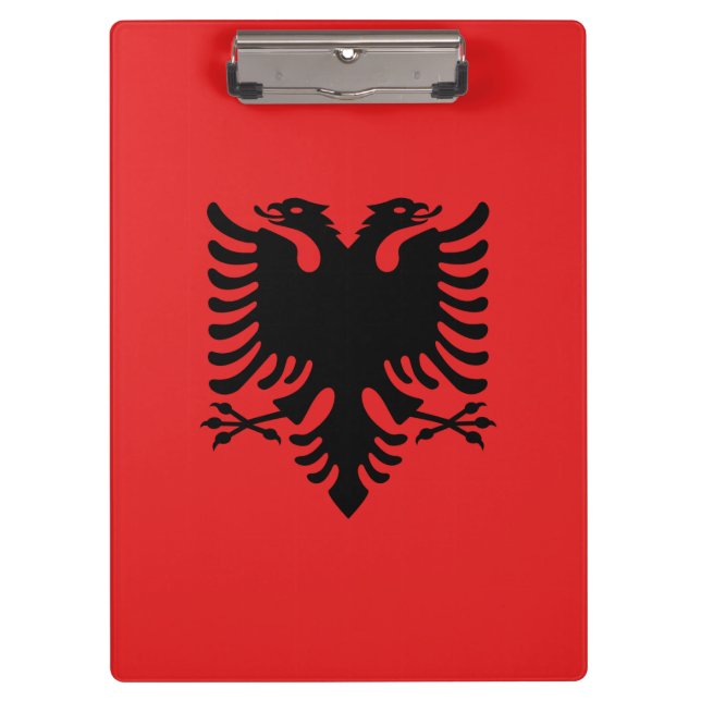 Portapapeles patriótico con bandera de Albania (Anverso)