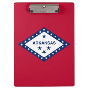 Portapapeles patriótico con bandera de Arkansas, E