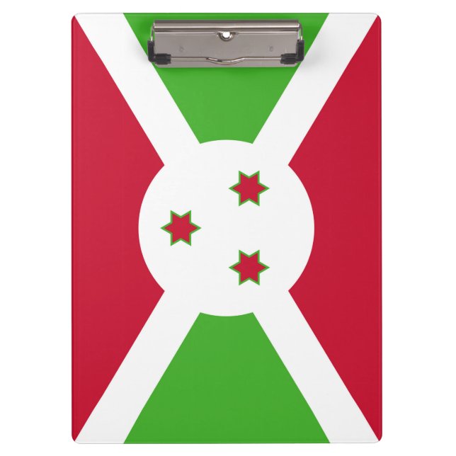Portapapeles patriótico con bandera de Burundi (Anverso)
