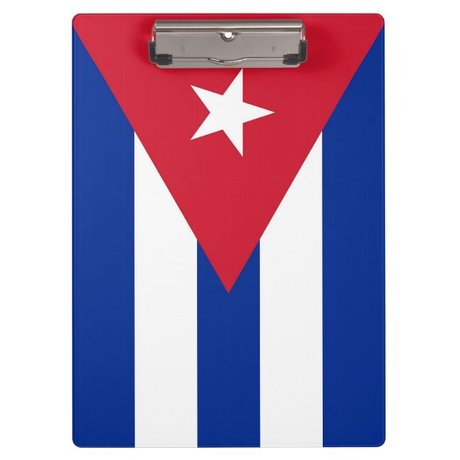 Portapapeles patriótico con bandera de Cuba (Anverso)