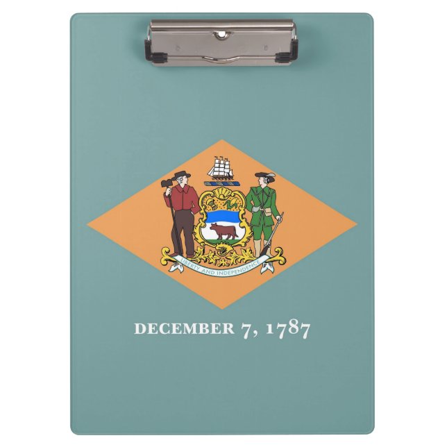 Portapapeles patriótico con bandera de Delaware, E (Anverso)