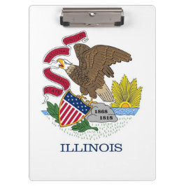 Portapapeles patriótico con bandera de Illinois, E