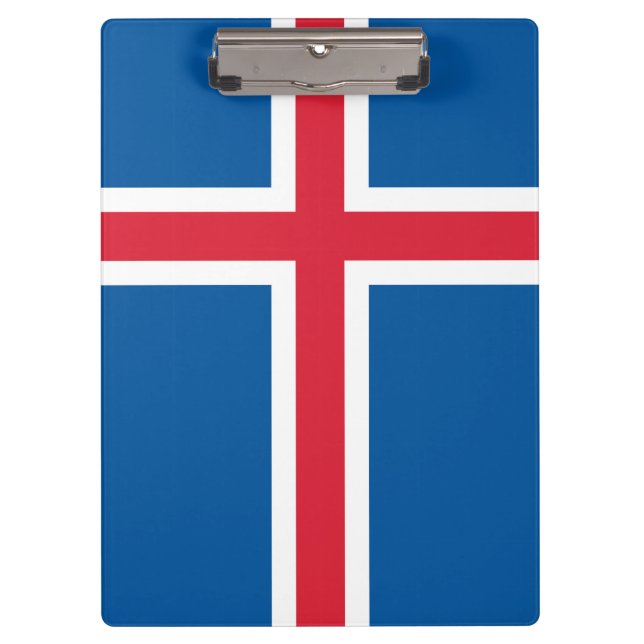 Portapapeles patriótico con bandera de Islandia (Anverso)