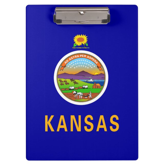 Portapapeles patriótico con bandera de Kansas, Est (Anverso)