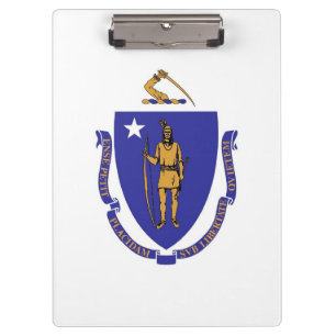 Portapapeles patriótico con bandera de Massachuset