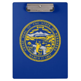 Portapapeles patriótico con bandera de Nebraska, E