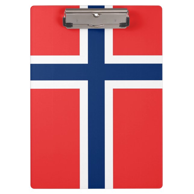 Portapapeles patriótico con bandera de Noruega (Anverso)