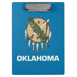 Portapapeles patriótico con bandera de Oklahoma, E