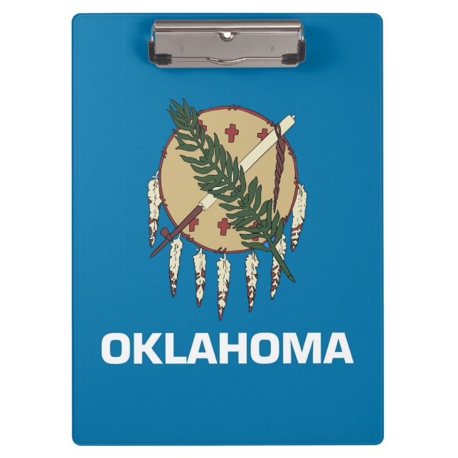 Portapapeles patriótico con bandera de Oklahoma, E (Anverso)