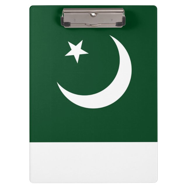 Portapapeles patriótico con bandera de Pakistán (Anverso)