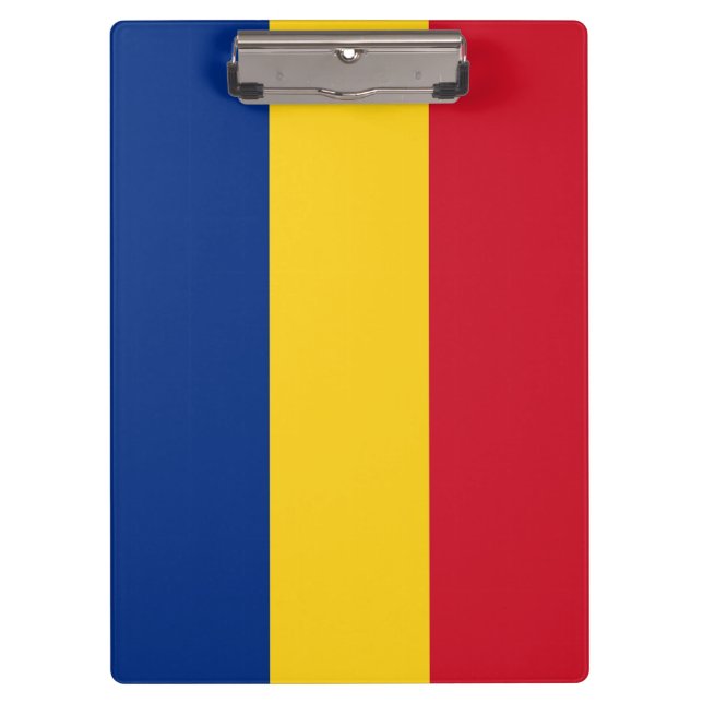 Portapapeles patriótico con bandera de Rumania (Anverso)