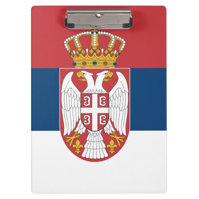 Portapapeles patriótico con bandera de Serbia (Anverso)