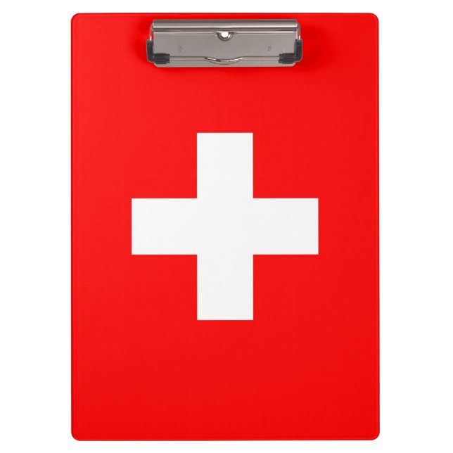 Portapapeles patriótico con bandera de Suiza (Anverso)
