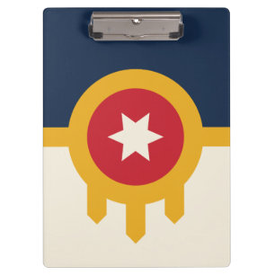 Portapapeles patriótico con bandera de Tulsa, Okla