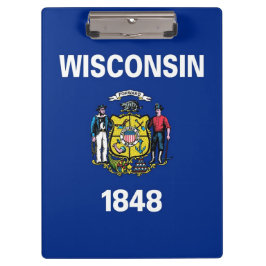 Portapapeles patriótico con bandera de Wisconsin, 
