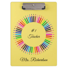 Portapapeles personalizado amarillo del profesor