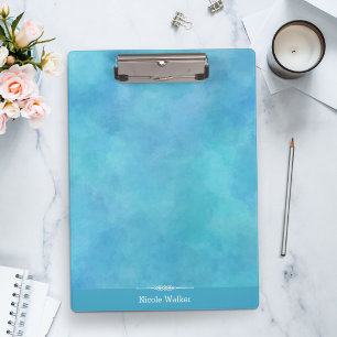 Portapapeles personalizado con acuarela azul Aqua