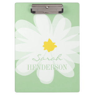 Portapapeles personalizado con flor de margarita f