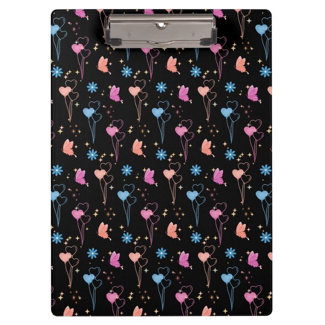 Portapapeles personalizado con mariposas y corazon (Anverso)