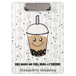 Portapapeles personalizado de Boba Bubble Tea Pun