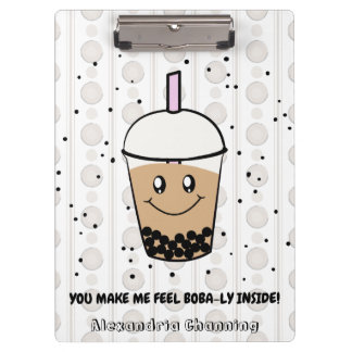 Portapapeles personalizado de Boba Bubble Tea Pun