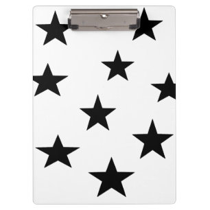 Portapapeles personalizado de estrellas negras y b