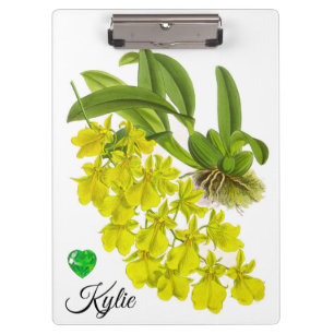 Portapapeles personalizado de flor de orquídea ama