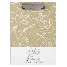 Portapapeles personalizado de Floral Khaki