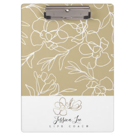 Portapapeles personalizado de Floral Khaki