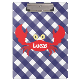 Portapapeles personalizado de Gingham Crab