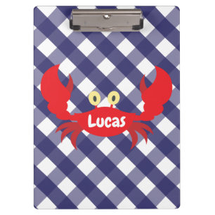 Portapapeles personalizado de Gingham Crab