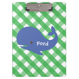 Portapapeles personalizado de Gingham Whale
