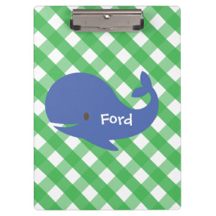 Portapapeles personalizado de Gingham Whale