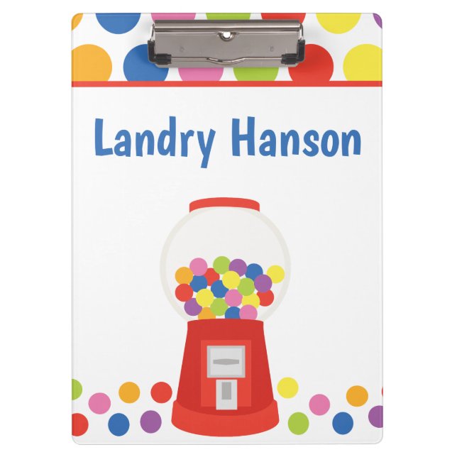 Portapapeles personalizado de Gumballs coloridas (Anverso)