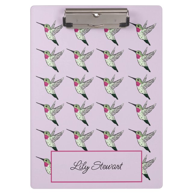Portapapeles personalizado de Hummingbird Lavender (Anverso)