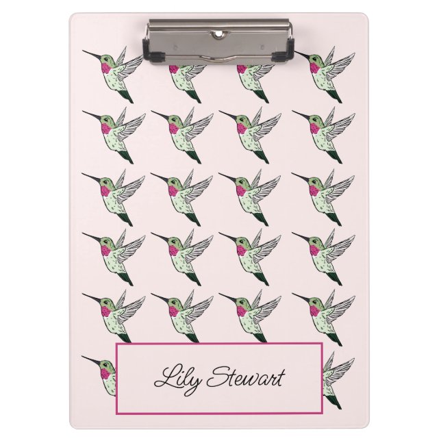 Portapapeles personalizado de Hummingbird Pink (Anverso)