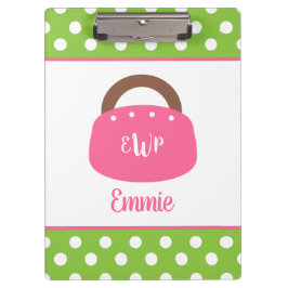Portapapeles personalizado de la bolsa monogramada