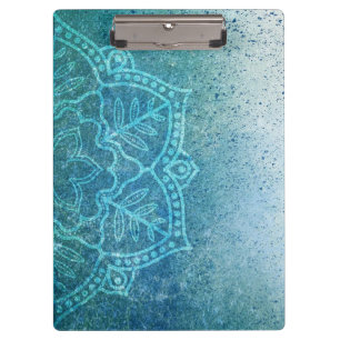 Portapapeles personalizado de Mandala azul