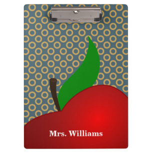 Portapapeles personalizado de manzana roja con lun
