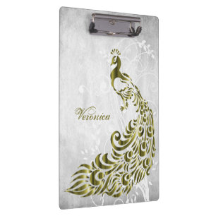 Portapapeles personalizado de Peacock Gold
