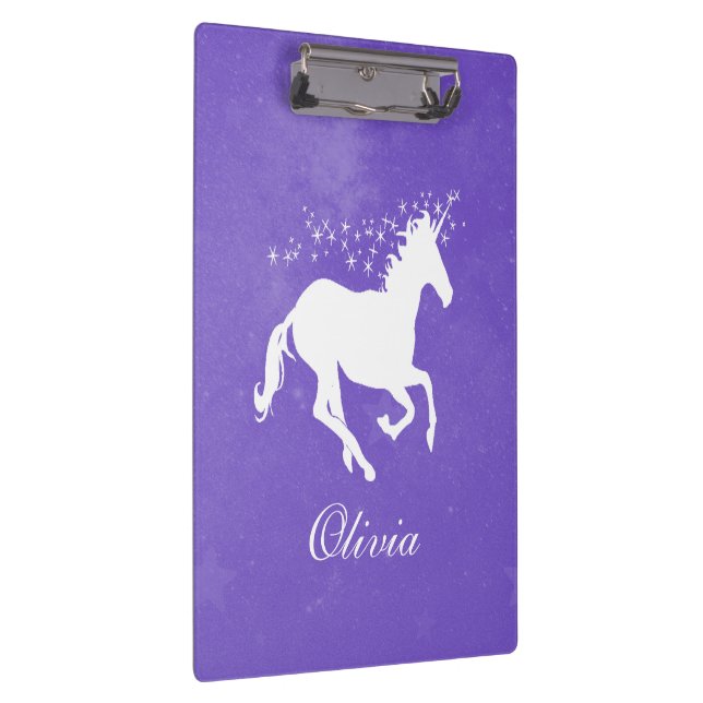 Portapapeles personalizado de unicornio morado (Derecha)