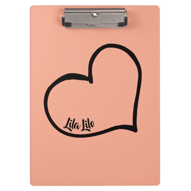 Portapapeles personalizado del corazón (Anverso)